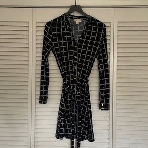 Michael Kors dress deep navy (almost black appearance)worn once size PS